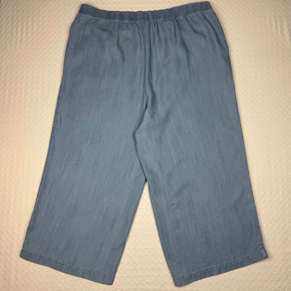 J. Jill Denim Tencel Lyocell Wide Leg Crop Pants Aruba Wash Women 2X Blue Chic - Picture 2 of 11